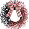 18 Inch Patriotic Red White Blue Berries Wreath for Front Door, 4 of July Memorial Day Independence Day Burlap Bow Wreath for Home Decor, American Flag Day Wreath for Indoor and Outdoor Use
